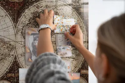 Régi világtérkép mintás fali üzenőtábla