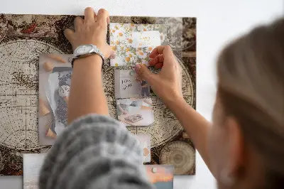 Régi világtérkép mintás fali üzenőtábla