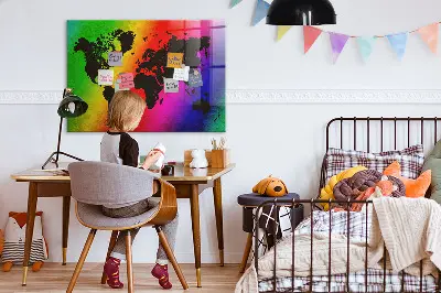 Mágneses világtérkép fali tábla