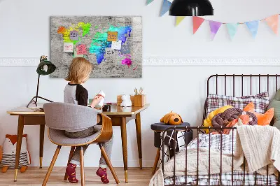 Világtérkép mintás fali üzenőtábla
