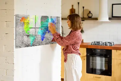Világtérkép mintás fali üzenőtábla