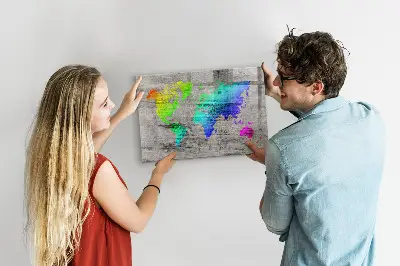 Világtérkép mintás fali üzenőtábla