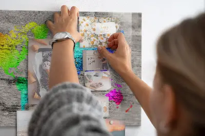 Világtérkép mintás fali üzenőtábla