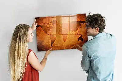 Nagy méretű mágneses világtérkép falra