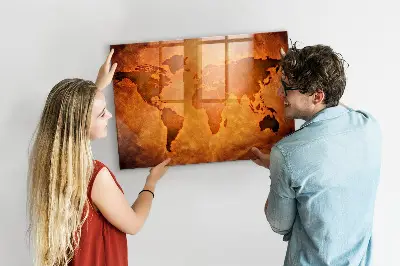 Nagy méretű mágneses világtérkép falra