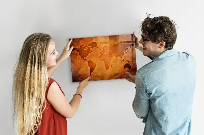 Nagy méretű mágneses világtérkép falra