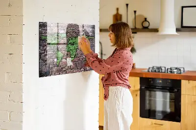 Mágneses fali világtérkép téglamintával