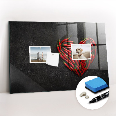 Mágneses írható tábla Paprikából készült szív