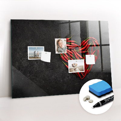 Mágneses írható tábla Paprikából készült szív