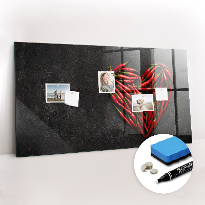 Mágneses írható tábla Paprikából készült szív