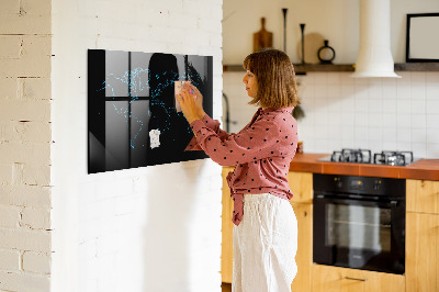 Mágneses tábla mágnesekkel Világtérkép körvonalai