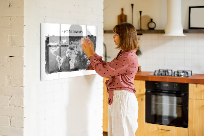 Mágneses tábla mágnesekkel Retro világtérkép