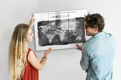 Mágneses tábla mágnesekkel Retro világtérkép