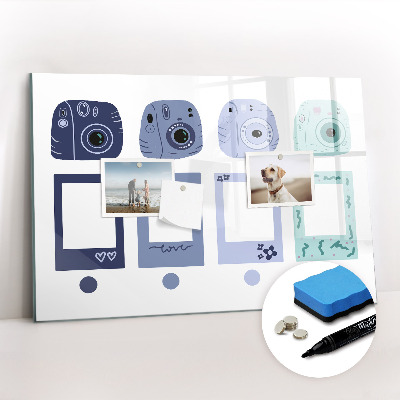 Írható mágneses tábla Polaroid keretek