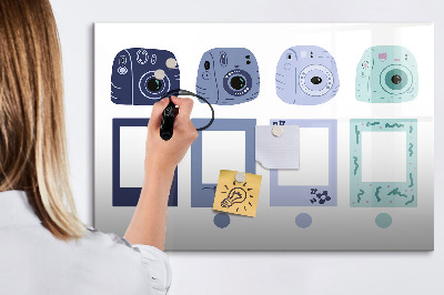 Írható mágneses tábla Polaroid keretek