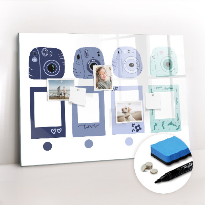 Írható mágneses tábla Polaroid keretek