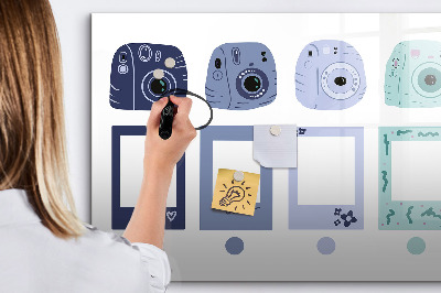 Írható mágneses tábla Polaroid keretek