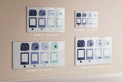 Írható mágneses tábla Polaroid keretek