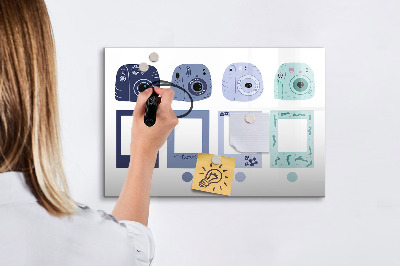 Írható mágneses tábla Polaroid keretek