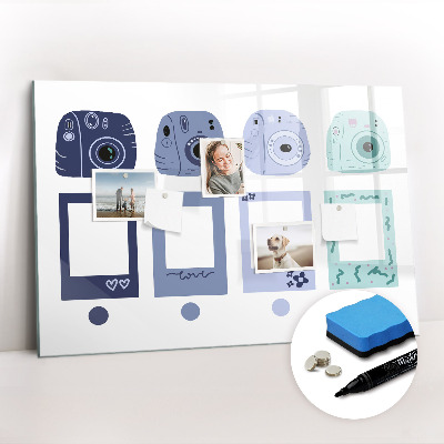 Írható mágneses tábla Polaroid keretek