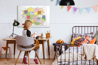 Mágneses tábla markerrel Lengyelország térképe