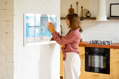 Törölhető tábla Kontinensek térkép illusztráció