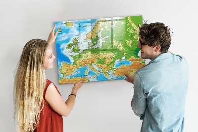 Mágneses tábla markerrel Földrajz világtérkép