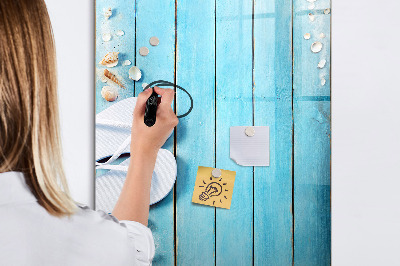 Mágneses tábla filctollal Kék stranddeszkák