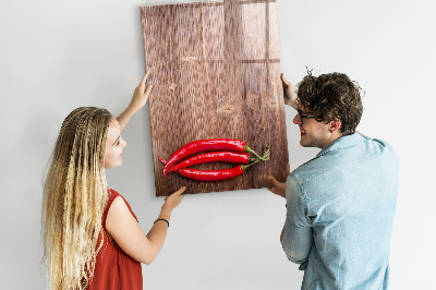 Mágneses tábla markerrel Paprika egy deszkán