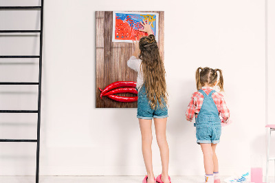 Mágneses törölhető tábla Paprika egy deszkán