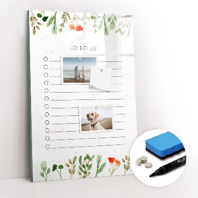 Mágneses tábla filctollal A mai lista