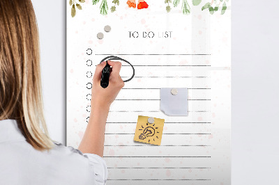 Mágneses tábla filctollal A mai lista