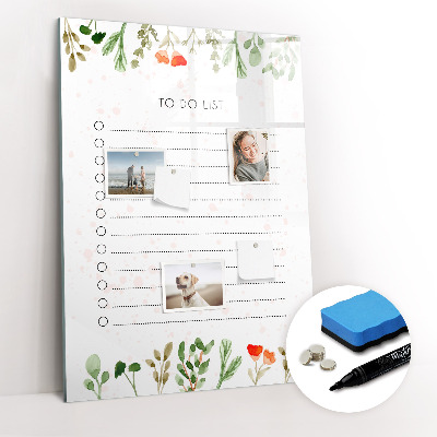 Mágneses tábla filctollal A mai lista