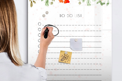 Mágneses tábla filctollal A mai lista