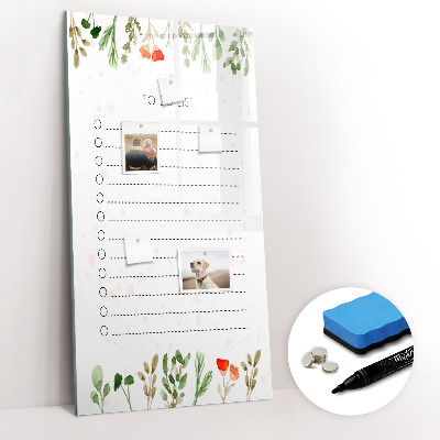 Mágneses tábla filctollal A mai lista