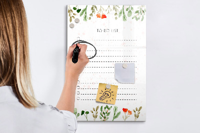 Mágneses tábla filctollal A mai lista