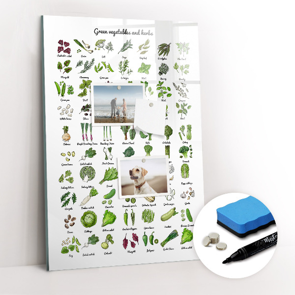 Mágneses tábla filctollal Zöld zöldségek