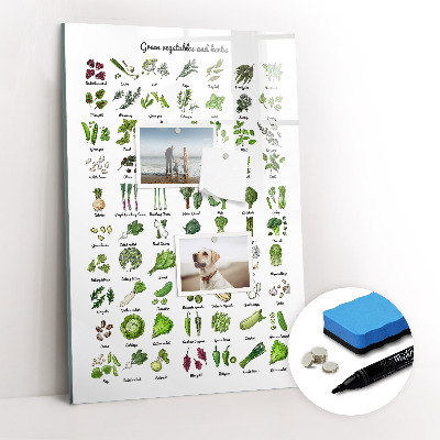 Mágneses tábla filctollal Zöld zöldségek