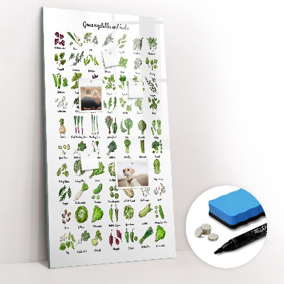 Mágneses tábla filctollal Zöld zöldségek