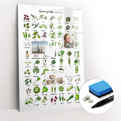 Mágneses tábla filctollal Zöld zöldségek