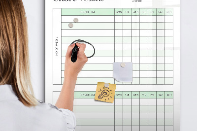 Mágneses tábla markerrel Felelősségi táblázat