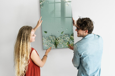 Mágneses írótábla Gypsophila virágok