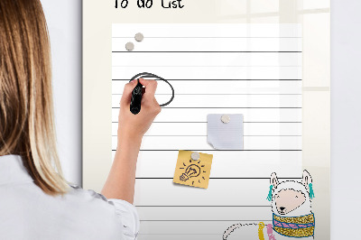 Mágneses tábla filctollal Teendők listája