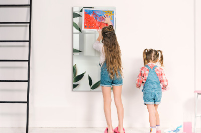 Mágneses tábla filctollal Keret zöld levelek