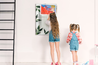 Mágneses tábla filctollal Keret zöld levelek