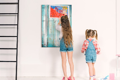 Mágneses törölhető tábla Fa vintage stílusban