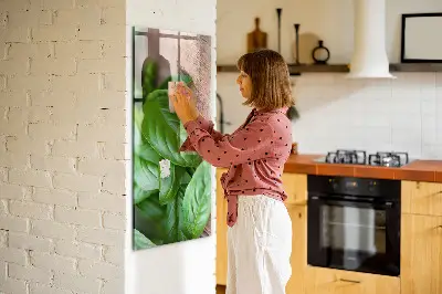 Bazsalikomlevelek mintás mágneses fali tábla