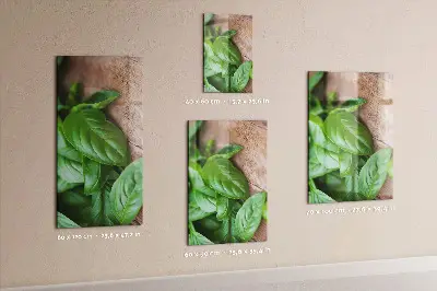Bazsalikomlevelek mintás mágneses fali tábla