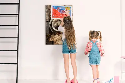 Mágneses fali tábla Egy csésze kávé mintával
