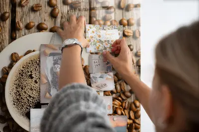 Mágneses fali tábla Egy csésze kávé mintával